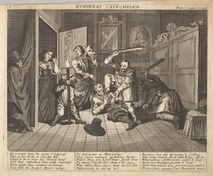 لوحة Hudibras Catechized لوحة 9: الرسوم التوضيحية لصموئيل بتلر Hudibras ، 1725-30. بواسطة غير معروف