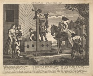 لوحة Hudibras Triumphant Plate 4: الرسوم التوضيحية لصموئيل بتلارز Hudibras ، 1725-30. بواسطة غير معروف