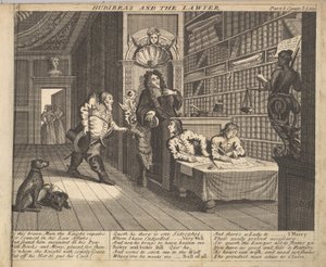 Hudibras ولوحة المحامي 12: الرسوم التوضيحية لصموئيل بتلر Hudibras ، 1725-30. بواسطة غير معروف