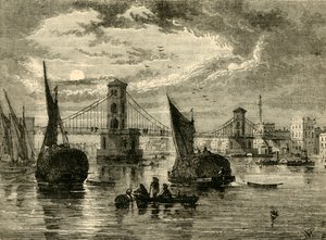 جسر هانجرفورد المعلق ، 1850 ، 1881. بواسطة غير معروف