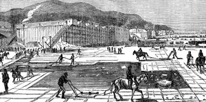 تجمع جليدي على نهر هدسون بالقرب من نيويورك ، الولايات المتحدة الأمريكية ، 1875 بواسطة غير معروف