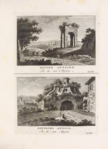 Illustrasjon hentet fra boken المناظر القديمة والحديثة الأكثر إثارة للاهتمام في مدينة روما av ukjent forfatter og utgitt av بواسطة Venanzio Monaldini ، Stefano Piale in Piazza di Spagna (حوالي 1820]) بواسطة غير معروف