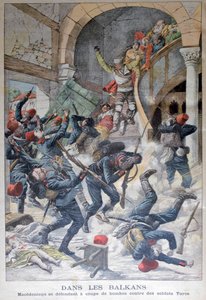 في البلقان: المقدونيون يدافعون عن أنفسهم بالقنابل ضد الجنود الأتراك ، 1903 بواسطة غير معروف
