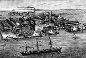 مصنع الهند للمطاط ، شركة Gutta Percha & Telegraph Works ، سيلفتاون ، لندن ، 1887 بواسطة غير معروف