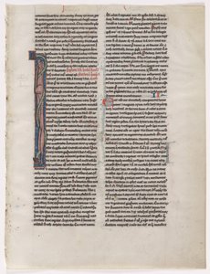 الأولي الأول: وحش متشابك وثعبان: ورقة من الكتاب المقدس 2 من 2 أوراق مقطوعة ، ج. 1225-1250. بواسطة غير معروف