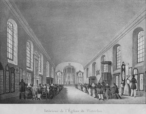 الداخلية Eglise de Waterloo ، c1830 بواسطة غير معروف