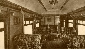 داخل سيارة بولمان ، مارجوري ، السكك الحديدية الجنوبية ، 1930. بواسطة غير معروف