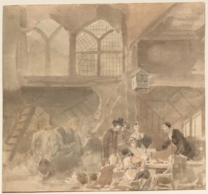 داخل نزل ، 1800s. بواسطة غير معروف