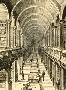 داخل المكتبة ، كلية ترينيتي ، 1898. بواسطة غير معروف