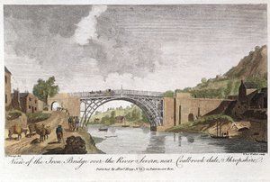 الجسر الحديدي عبر سيفيرن في أيرونبريدج ، كولبروكديل ، إنجلترا ، تم بناؤه عام 1779 بواسطة غير معروف