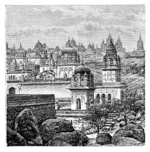 معابد Jaina ، Junagadh ، جوجارات ، الهند ، 1895 بواسطة غير معروف