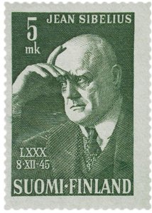 طابع بريد جان سيبيليوس ، 1945 بواسطة غير معروف