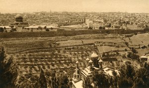 القدس من جبل الزيتون ، c1918-c1939. بواسطة غير معروف