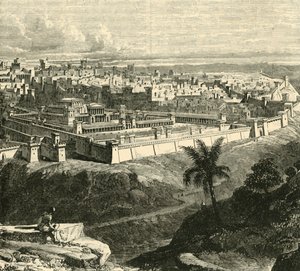 القدس في زمن يسوع المسيح ، تظهر الهيكل كما رممه هيرودس الكبير ، 1890. بواسطة غير معروف