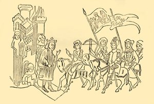 جان دارك تأتي إلى محكمة الملك الفرنسي ، c1930. بواسطة غير معروف