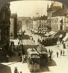 شارع كارل جوهان ، WNW إلى القصر الملكي ، كريستيانيا ، النرويج ، c1905. بواسطة غير معروف