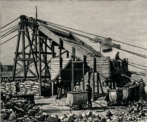 Kimbereley Diamond Mine: جهاز لرفع الأرض الصخرية ، 1896 بواسطة غير معروف