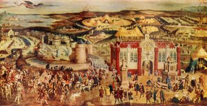 الملك هنري الثامن. لقاء ... فرانسيس في ... مجال قماش الذهب ، 1520 ، c1930. بواسطة غير معروف