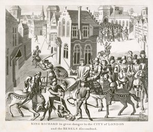 الملك ريتشارد الثاني يواجه المتمردين ، ثورة الفلاحين ، لندن ، 1381 القرن التاسع عشر بواسطة غير معروف