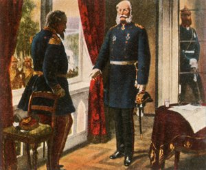 الملك فيلهلم والإمبراطور نابليون بعد معركة سيدان ، 2 سبتمبر 1870 ، 1936. بواسطة غير معروف