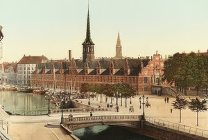 كوبنهاجن. تداول الاسهم. حوالي عام 1900. تصوير فوتوجلوب - زيوريخ بواسطة غير معروف