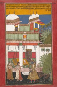 كريشنا ورادها ، صفحة من Rasikapriya المتفرقة ... ، كاليفورنيا. 1660-70. بواسطة غير معروف