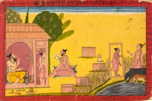 لاكشمانا في المحبسة ، صحيفة من رامايانا ، كاليفورنيا. 1690-1710. بواسطة غير معروف