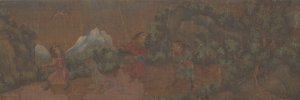 رسم المناظر الطبيعية للشخصية في إعداد Woodland. بواسطة غير معروف