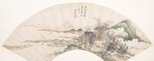 منظر طبيعي على طراز Huichong ، القرن الثامن عشر أو ما بعده ، تاريخ زائف عام 1676. بواسطة غير معروف