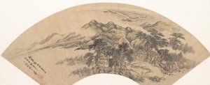 منظر طبيعي على طراز يان ونجوي ، القرن الثامن عشر أو ما بعده ، تاريخ زائف عام 1707. بواسطة غير معروف