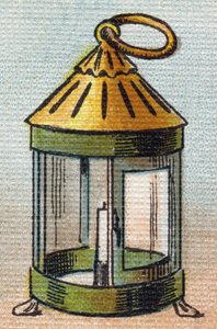 فانوس. نقش في "Alphabet de ma petite fille". برناردين-بيشيت وفلس ، بائعون وناشرون ، باريس ، حوالي عام 1895. ألبوم غير قابل للكسر على قماش. Bibliotheque des Bebes. 12 صفحة. ألبوم يحتوي على طريقة قراءة ومختصر توضيحي. قاتمة: بواسطة غير معروف