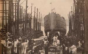إطلاق HMS Lion في أغسطس 1910 ، c1910 ، 1935 بواسطة غير معروف