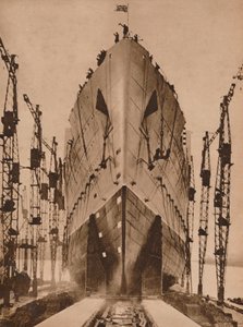 إطلاق بطانة المحيط كونارد `Queen Mary` ، 1934 1935. بواسطة غير معروف