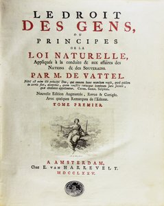 قانون الأمم ، أو مبادئ القانون الطبيعي ، المطبق على السلوك ، 1775. بواسطة غير معروف