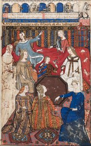 ورقة من رسالة كوتشاريلي على الرذائل: Accidia and Court ، ج. 1330-40. بواسطة غير معروف