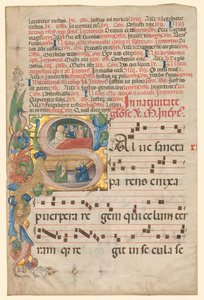 Leaf from a Gradual: Historical Initial S [alve Sancta Parens] ...، c. 1420-1450. بواسطة غير معروف