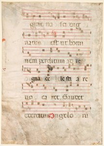 ورقة من Antiphonary: موسيقى مقابل ، أوائل القرن الثالث عشر. بواسطة غير معروف