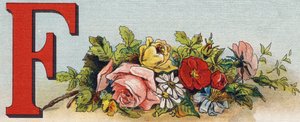 حرف F: زهور. نقش في "Alphabet de ma petite fille". برناردين-بيشيت وفلس ، بائعون وناشرون ، باريس ، حوالي عام 1895. ألبوم غير قابل للكسر على قماش. Bibliotheque des Bebes. 12 صفحة. ألبوم يحتوي على طريقة قراءة وتوضيحي سابق بواسطة غير معروف