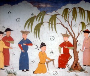 Li-ta-chih و Maksun ، يقدمان كتب التاريخ إلى Uljaytu ، من القرن الرابع عشر إلى القرن الخامس عشر بواسطة غير معروف