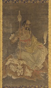 لوهان ، جالسًا على أسد ، سلالة مينغ ، 1368-1644. بواسطة غير معروف