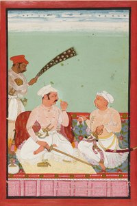 مهاراو راتان سينغ مع رجال الحاشية ، c1670 بواسطة غير معروف