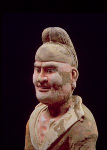 رجل يسافر على طول طريق الحرير ، تفاصيل التمثال ، صيني ، أسرة تانغ (618-906) (الطين) (انظر أيضًا 115293) بواسطة غير معروف