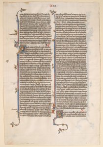 مخطوطة ورقة من الكتاب المقدس ، كاليفورنيا. 1280-1300. بواسطة غير معروف
