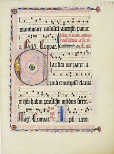 ورقة مخطوطة تحمل الحرف الأول C ، من Antiphonary ، ألماني ، كاليفورنيا. 1425-50. بواسطة غير معروف