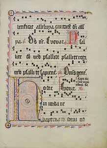 ورقة مخطوطة مكتوب عليها الأحرف الأولى H ، من Antiphonary ، ألماني ، الربع الثاني من القرن الخامس عشر. بواسطة غير معروف