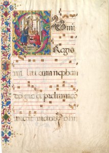 ورقة مخطوطة مع القديس يوحنا جوالبرت في أول حرف S ، من Antiphonary ، أوائل القرن السادس عشر. بواسطة غير معروف