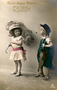 عودة سعيدة كثيرة ، بطاقة عيد ميلاد ، c1900-1929 بواسطة غير معروف