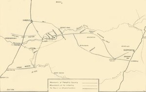 خريطة توضح حركات إغاثة كيمبرلي والاستيلاء على بلومفونتين ، 1901. بواسطة غير معروف