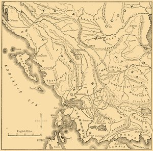 خريطة إبيروس وغرب اليونان ، 1890. بواسطة غير معروف