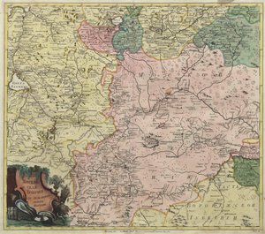 خريطة محافظة موسكو وأجزاء من أقرب المحافظات ، 1745 بواسطة غير معروف
